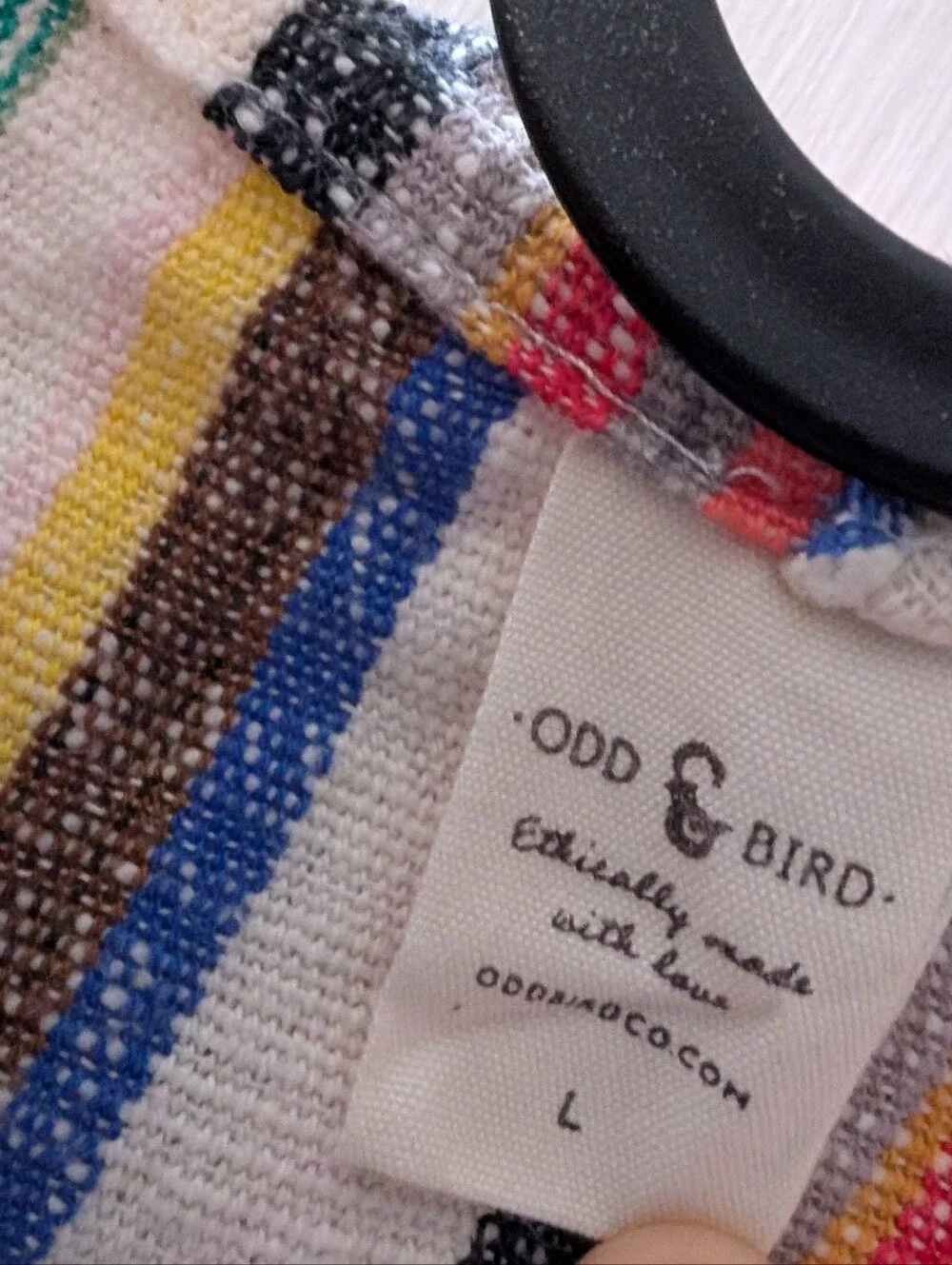 Odd Bird Mini-Me Robe Long Sleeve Hood Rainbow Stripe Cotton Kids Sz L Age 9/10